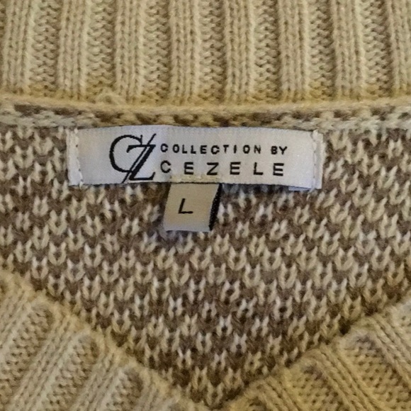 C/Z Collection by Cezele Brown and White Animal Print Sweater (sz L) - Picture 7 of 7